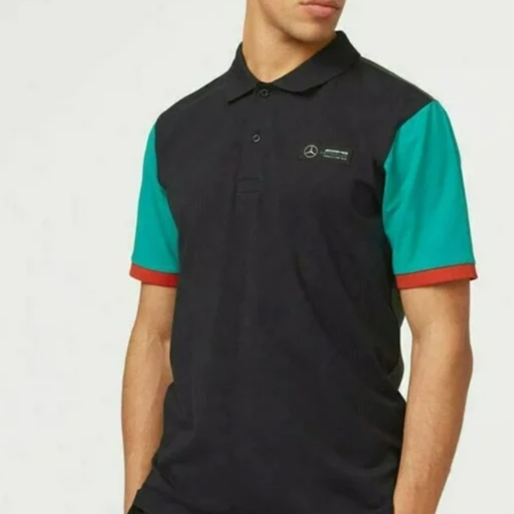Mercedes -AMG Petronas Multicolor Block Polo Shirt Men's Size L